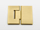 78"x58" Frameless Towel Bar Shower Door Glass Hinge, Satin Brass