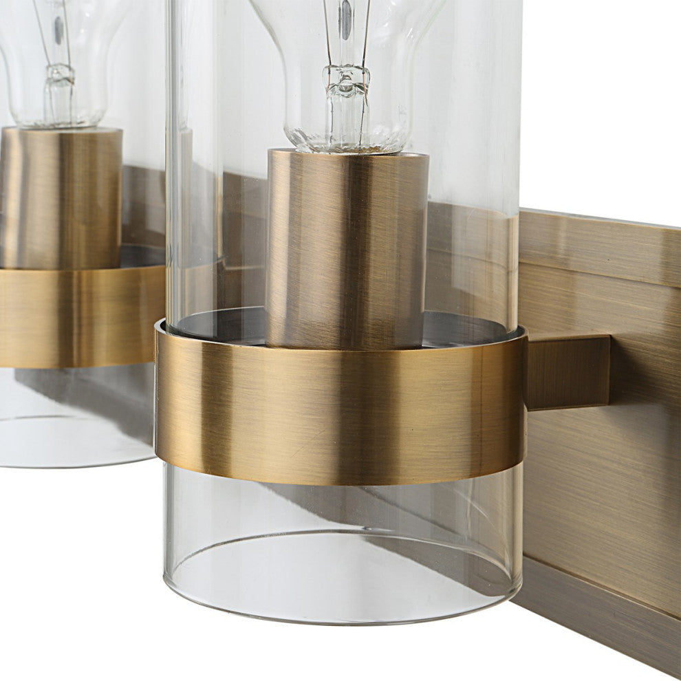 Uttermost Cardiff 3-Light Vanity 22870, Antique Brass