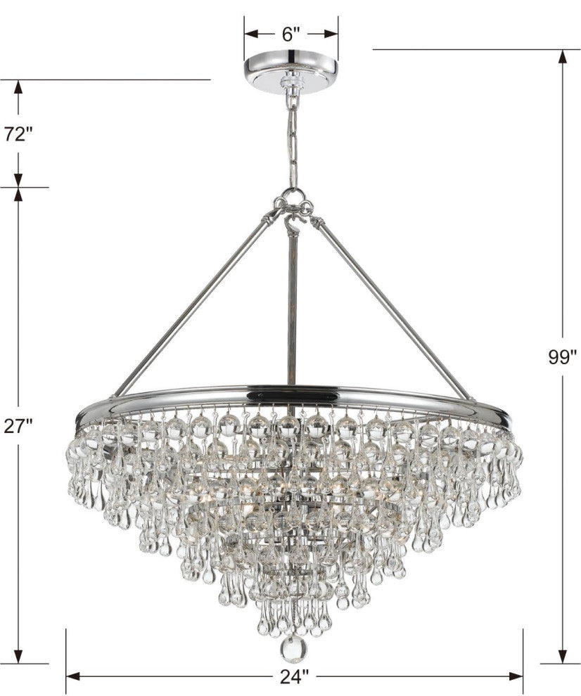 Crystorama Lighting Group 137 Calypso 8 Light 25"W Chandelier - Vibrant Bronze