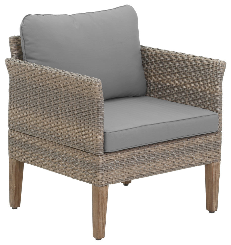 Isla 3-Piece Outdoor Conversation Set With Club Chairs, End Table, Stone