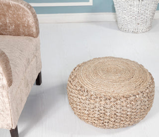 Natural Braided Jute Pouf