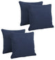 18" Double-Corded Solid Outdoor Square Throw Pillows, Set of 4, Azul