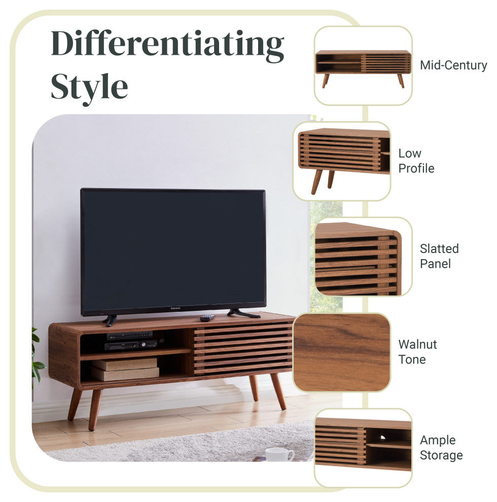 Wilson Slat Low TV Stand, 45.5"