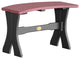 Poly Curved Table Bench, Cherrywood & Black, 28 Inch