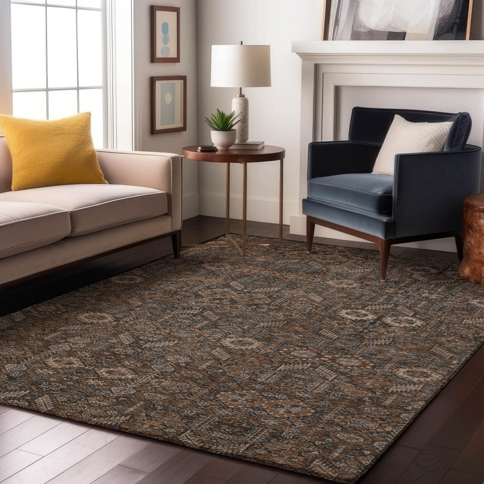 Premium Machine Washable Mayfield AMF574 Chocolate 3'' x 5'' Rug