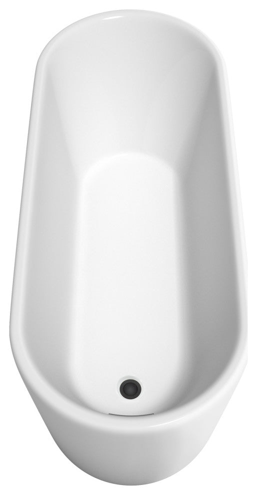 Ursula 67" Freestanding White Bathtub, Matte Black Drain and Overflow Trim