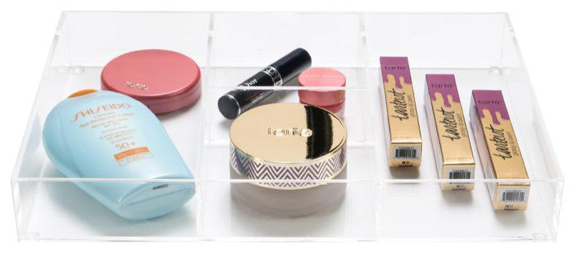 Alexa Acrylic Organizer Singles, Makeup Organizer, 4 Compartments, Wide