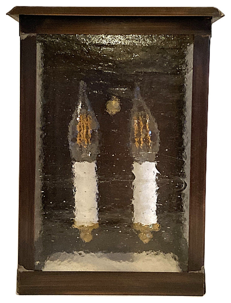 Medium Plateau03 solid copper wall lantern. Two up Lights. Handmade in USA.