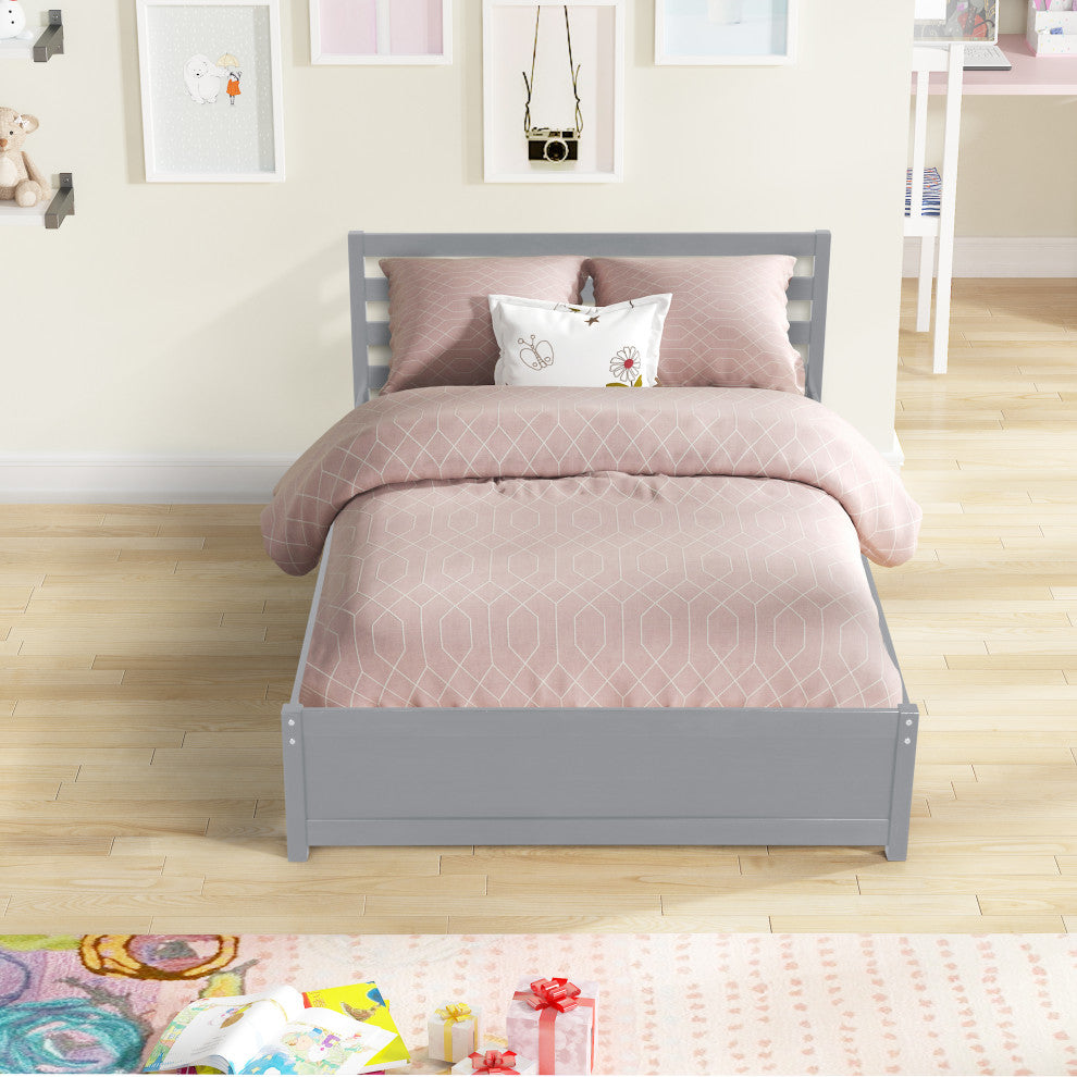 Gewnee Full Size Wood Platform Bed Frame