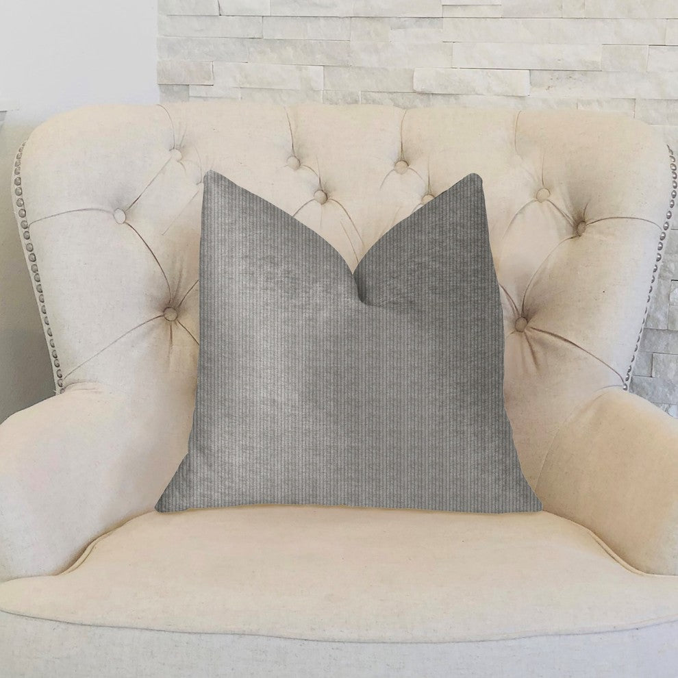 Fremont Gray and Silver Luxury Throw Pillow, 16"x16"