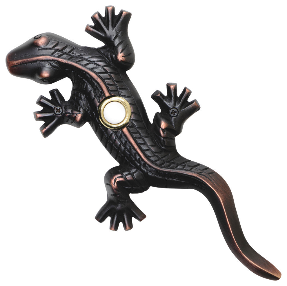 Brass Lizard / Gecko Doorbell in 4 Finishes, Oil Rubbed Bronze