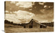 "Old red barn in pastoral landscape, Oregon - Sepia" Canvas Giclee, 30"x20"