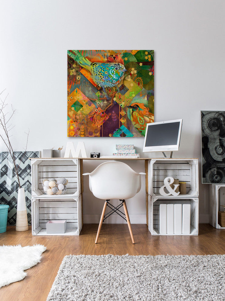 "Tanager Birds" Painting Print on Wrapped Canvas