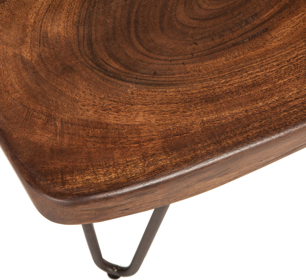 Grandby 54-Inch Acacia Wood Live Edge Dining Bench in Walnut Finish