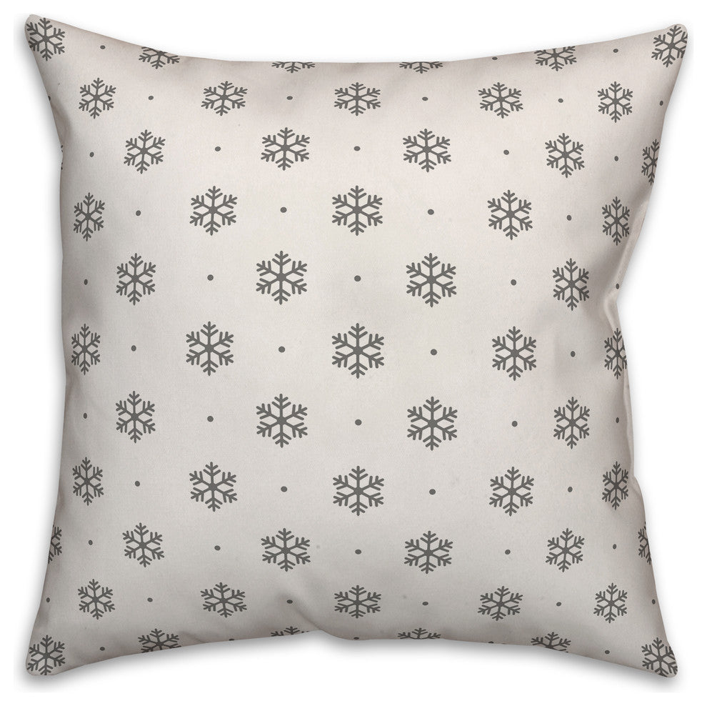 Simple Snowflake Pattern 16"x16" Throw Pillow