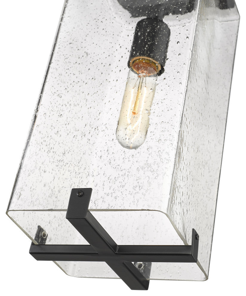 Zlite 592CHM-BK 1-Light Outdoor Chain Mount Ceiling Fixture, Seedy