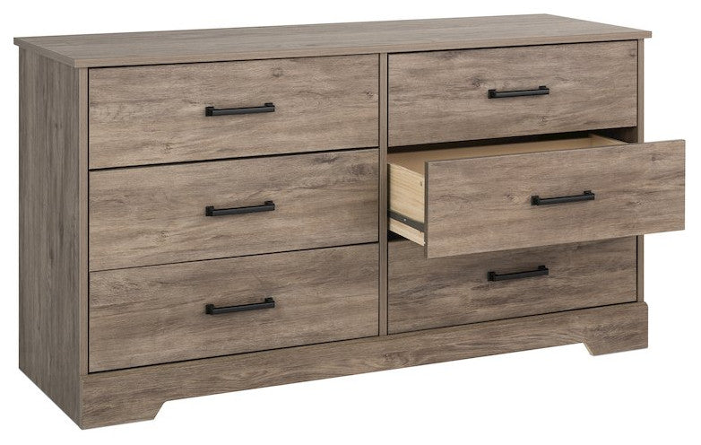 Dresser, Brown Dresser for Bedroom, Chest of Drawers with 6 Drawers