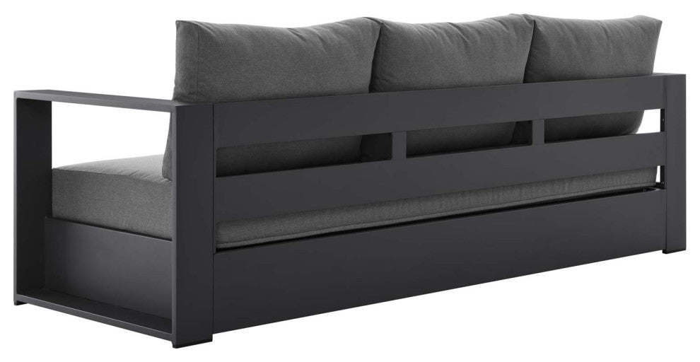 Lounge Sectional Sofa Chair Table Set, Gray, Aluminum, Modern, Outdoor