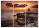 "Beach Sunset With Ancient Ruins" Metal Wall Art, 3 Panels, 36"x28"