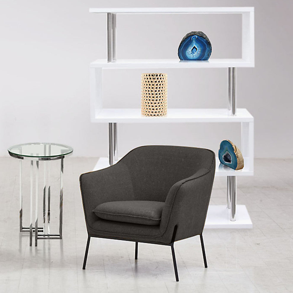 Status Accent Chair, Grey Fabric With Metal Leg by Diamond Sofa