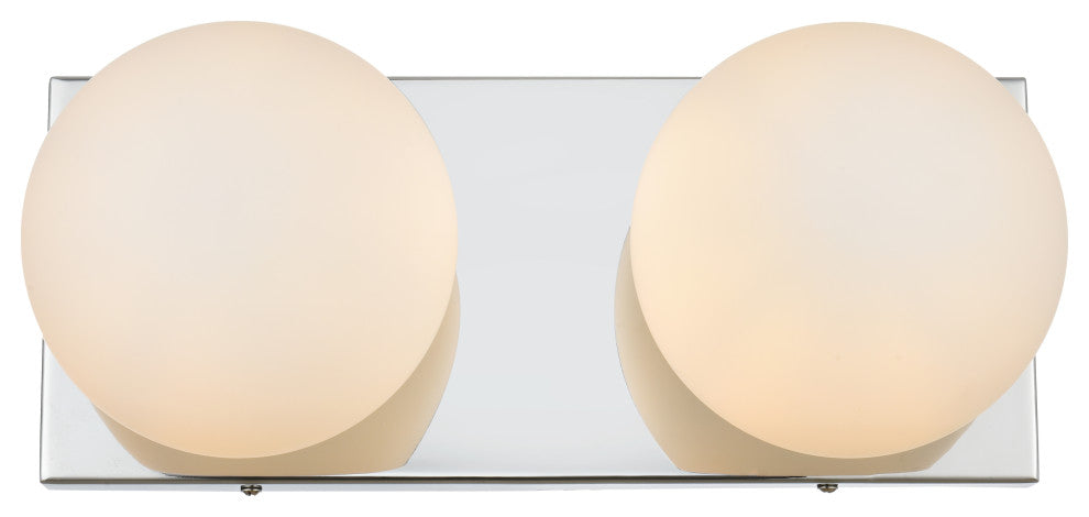 2 Light Chrome And Frosted White Bath Sconce