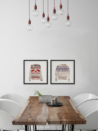 Christmas Sweaters Diptych, 2-Piece Set, 18x18 Panels