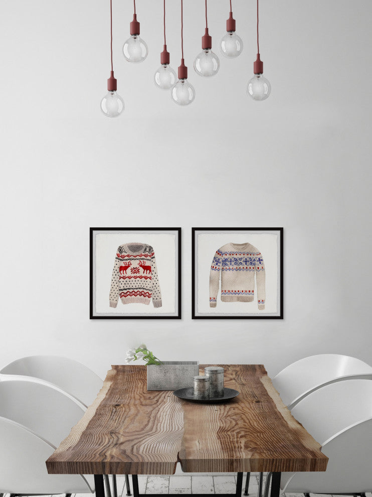 Christmas Sweaters Diptych, 2-Piece Set, 18x18 Panels