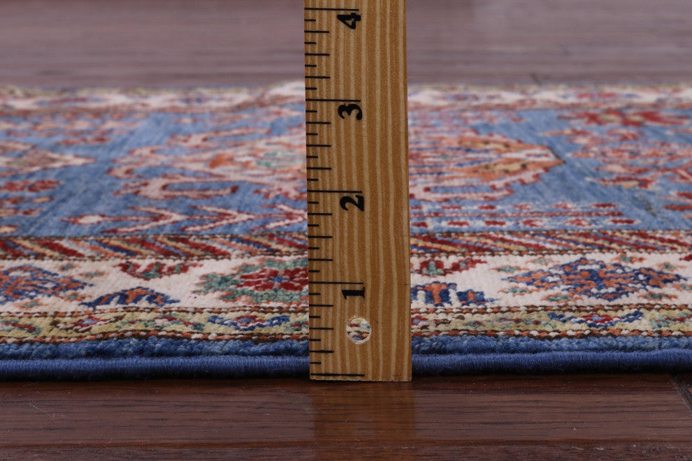 Hand-Knotted Super Kazak Wool Rug 2' 7" X 3' 9" - Q12979