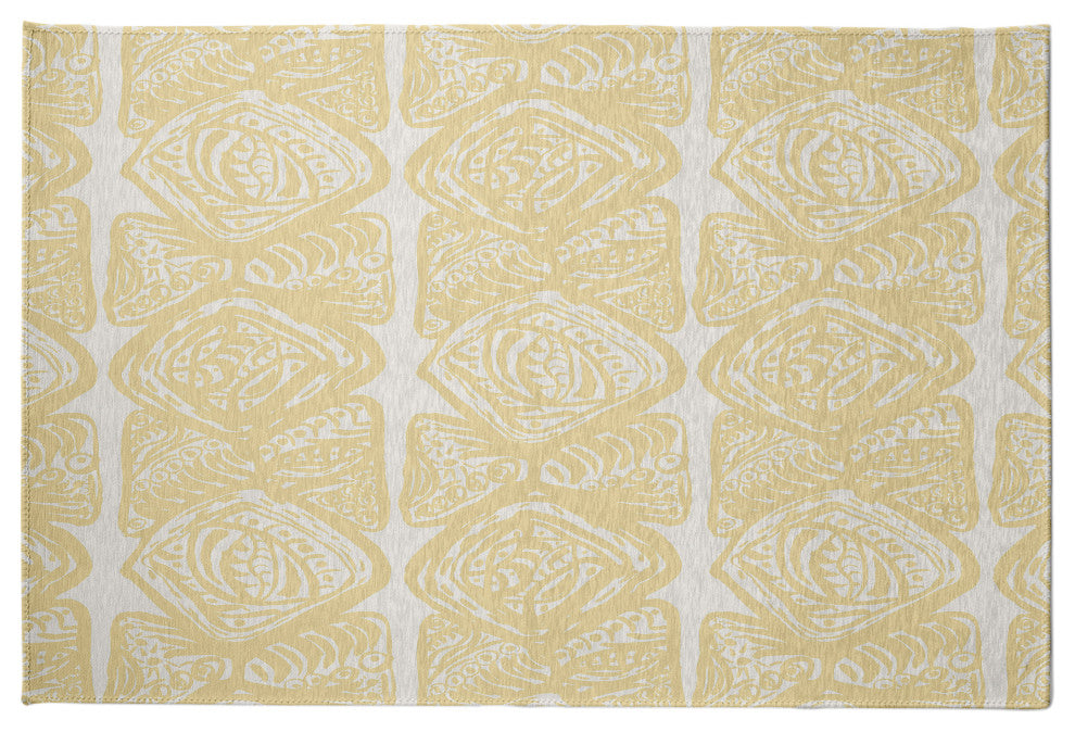 Cowry Cluster Rug, Yellow, 3'x5'