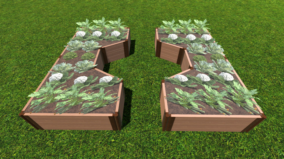 Classic Sienna Walk-Through Hexagon Center Path' 8'x10'x16.5" Raised Garden