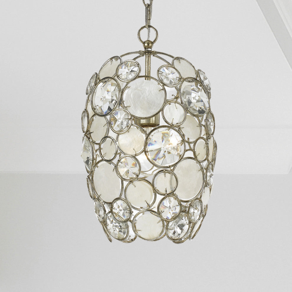 Crystorama Lighting Group 523 Palla 9"W Crystal Mini Pendant - Antique Silver