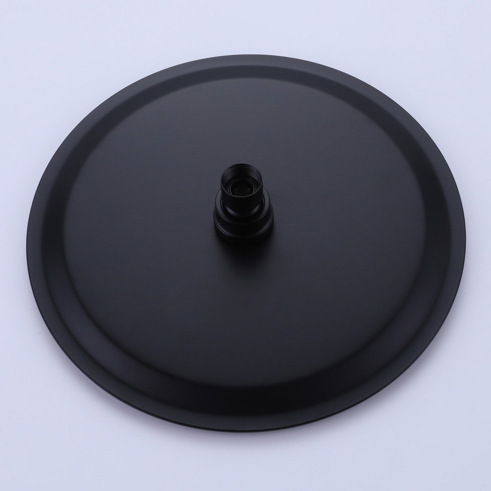 Rain Shower System with Hand Shower-Includes Rough-In Valve, Matte Black