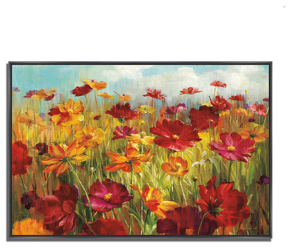 "Cosmos In The Field" By Danhui Nai, Giclee Print On Canvas, Ready To Hang