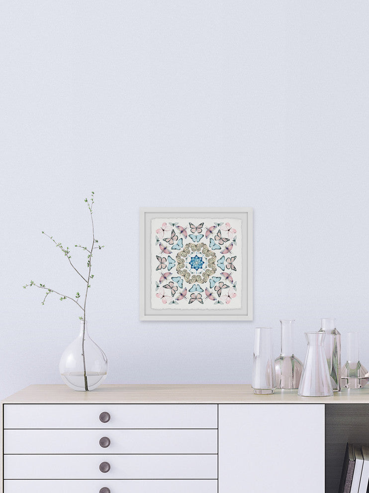 "Kaleidoscope Butterflies" Framed Painting Print, 24"x24"