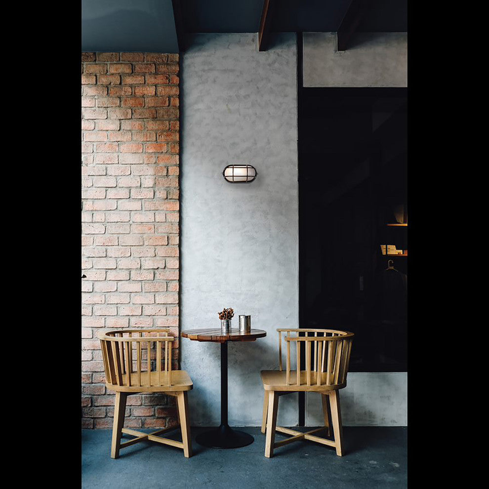 Access Lighting Nauticus Wet Loc 6.5" Bulkhead, Black/Frosted - 20292-BL-FST