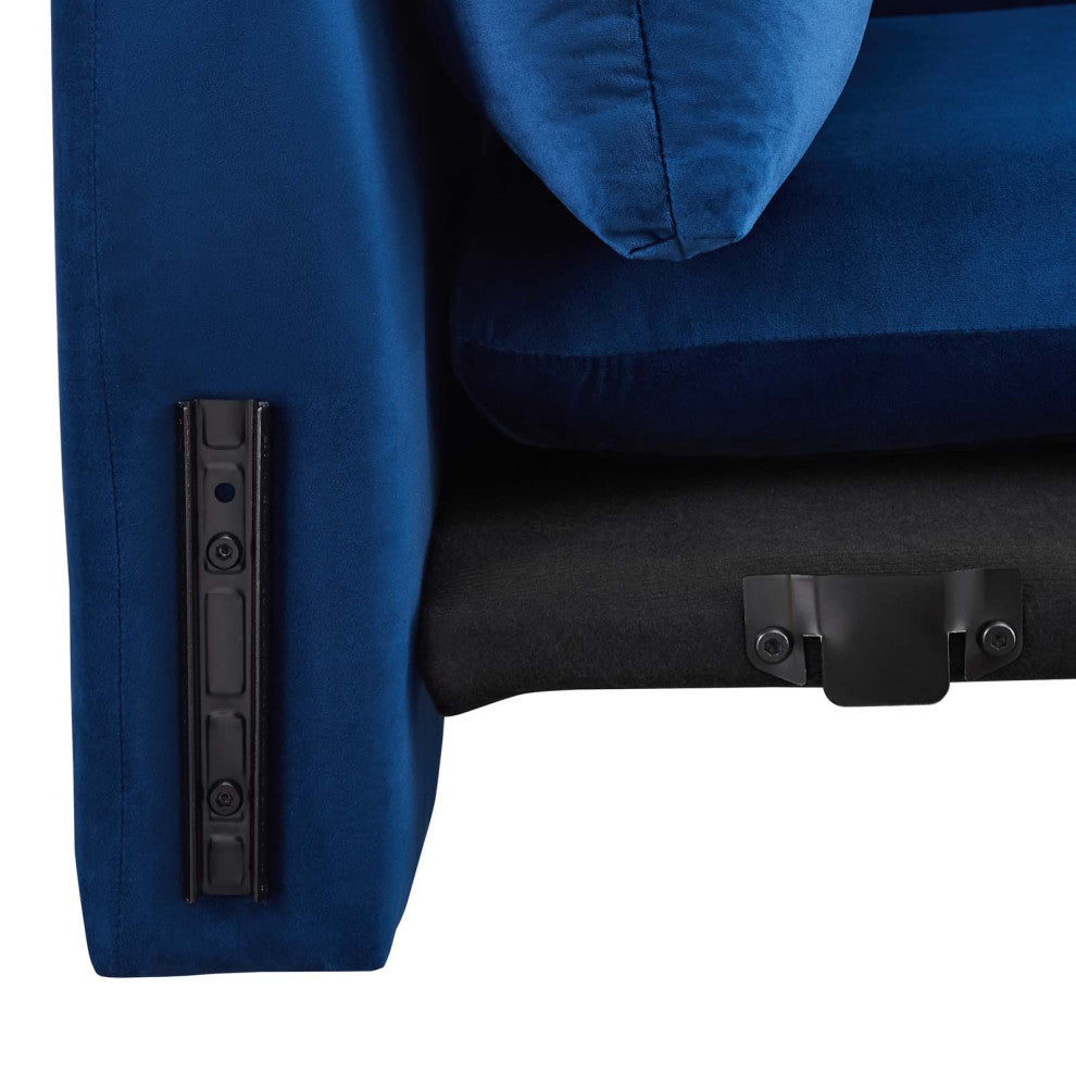Indicate Performance Velvet Sofa, Navy