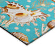 Indoor/Outdoor Seabreeze SZ6 Teal Machine Washable 8' x 8' Round Rug