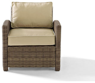 Bradenton 3Pc Outdoor Wicker Conversation Set Sand/Weathered Brown