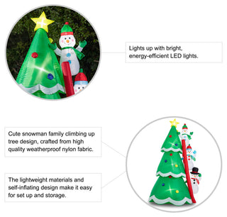 Christmas Inflatable Xmas Outdoor Lighted DÃ©cor, Snowman & Tree