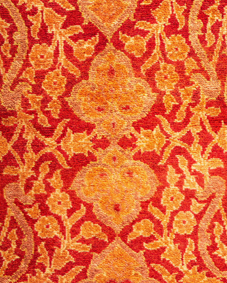 Mogul, One-of-a-Kind Hand-Knotted Area Rug Orange, 3'0"x9'1"