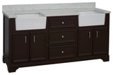 Zelda 72" Bathroom Vanity, Chocolate, Engineered Carrara