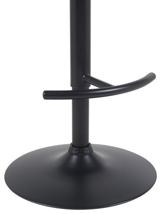 Montego Adjustable Barstool, Black With Snow White Faux Leather