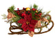 18" Christmas Sleigh With Poinsettia, Berries, Pinecone Arrangement