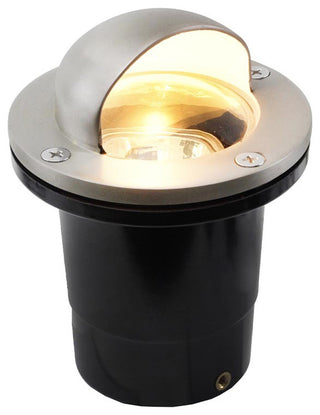 12V Composite Ground Well Light With "Eyebrow" Cover, Satin Nickel