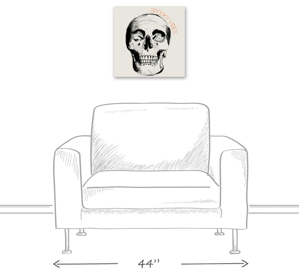 Spooky Vibes Skull 16x16 Canvas Wall Art