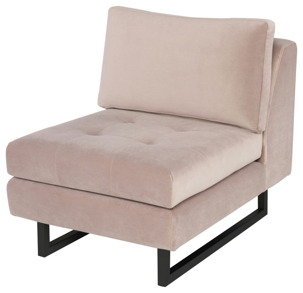 Janis Blush Fabric Armless Sofa Seat, HGSC596
