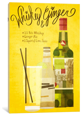 "How to Create a Whiskey & Ginger" by 5by5collective, 18x12x1.5