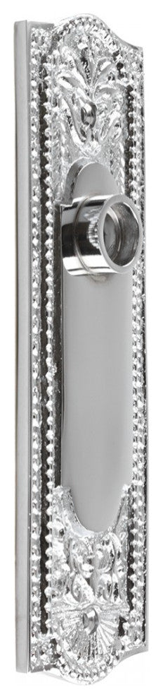 Door Back Plate Chrome Solid Brass Beaded Without Keyhole Renovators Supply