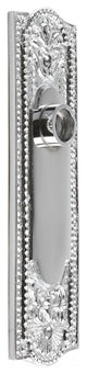 Door Back Plate Chrome Solid Brass Beaded Without Keyhole Renovators Supply