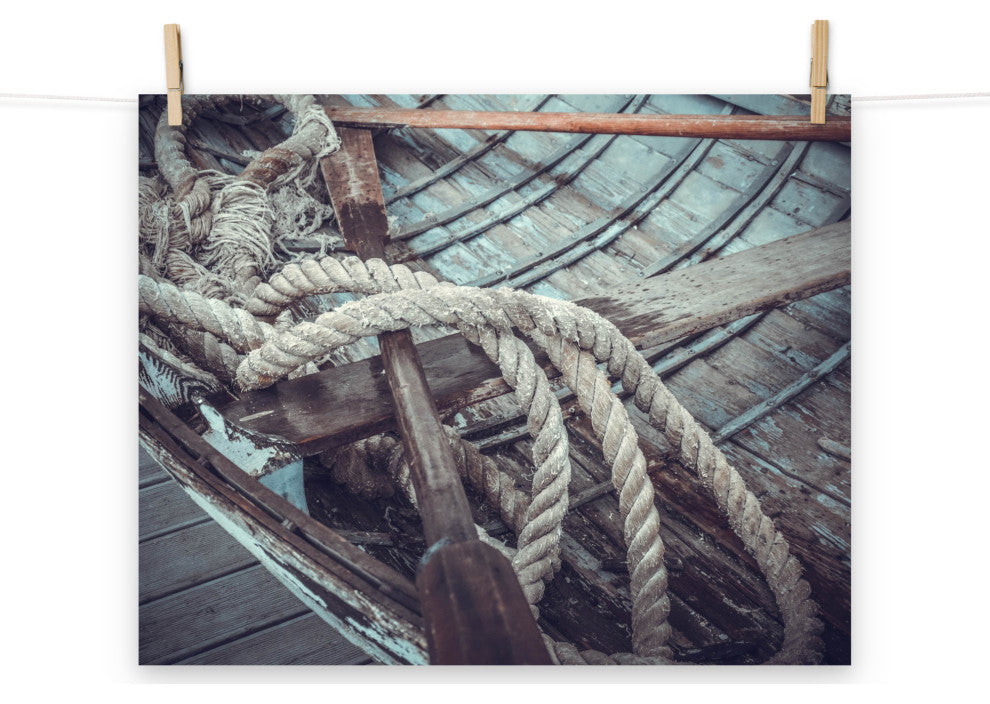 Vintage Boat Oars and Ropes Nautical Photo Loose Wall Art Prints, 16" X 20"